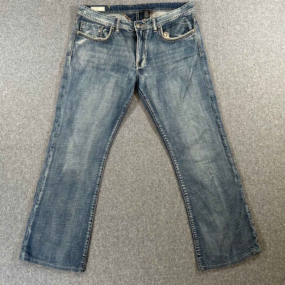 Buffalo David Bitton Mens Bootcut Jeans 34x34 Blue Denim Y2K Cotton Pants